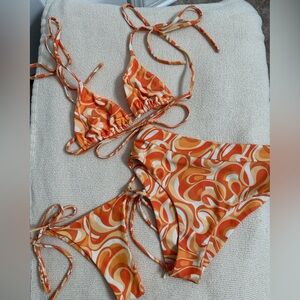 Kulani Kinis Orange Swirl Bikini Set